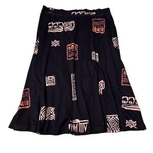 Vintage Copa Cabana Made In USA XL Volup Tribal Midi Skirt